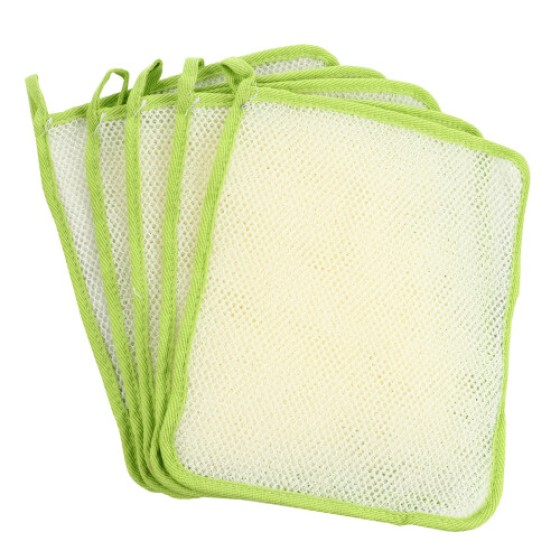 5 Pieces Exfoliating Nylon Sponges for Shower and Bath